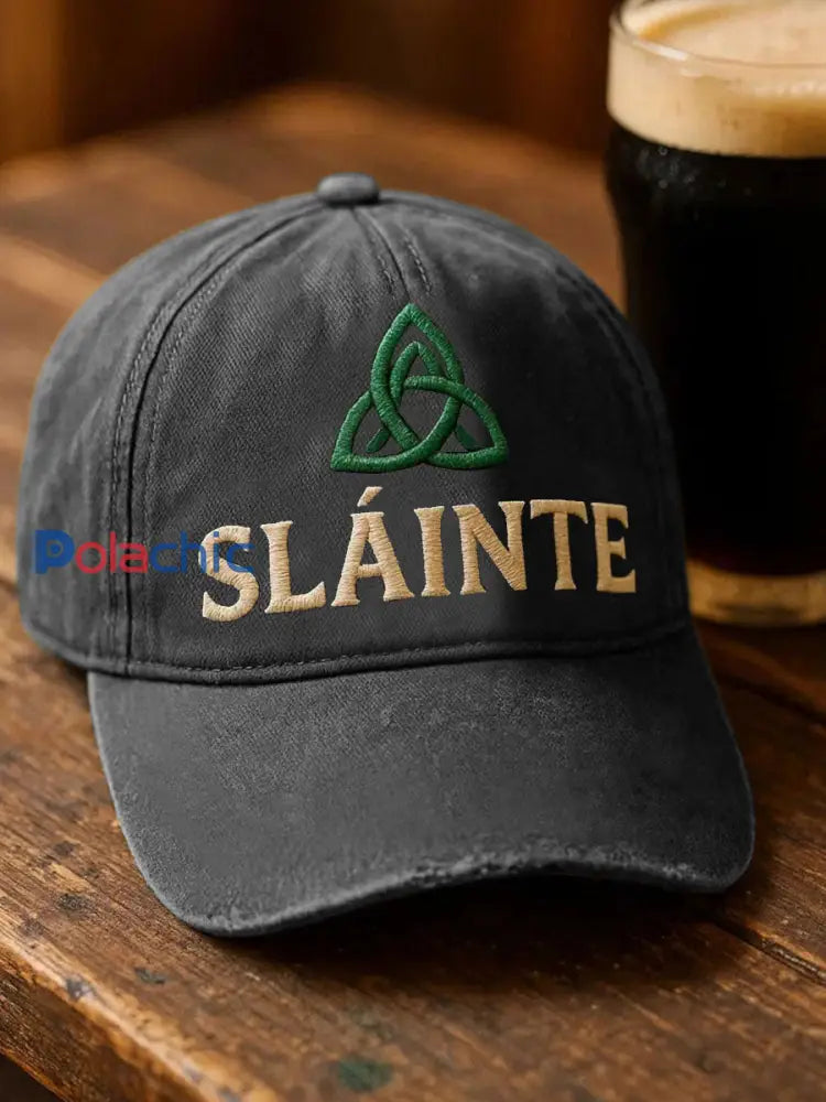 Casquette unisexe décontractée imprimée Saint-Patrick Gris foncé / ONE