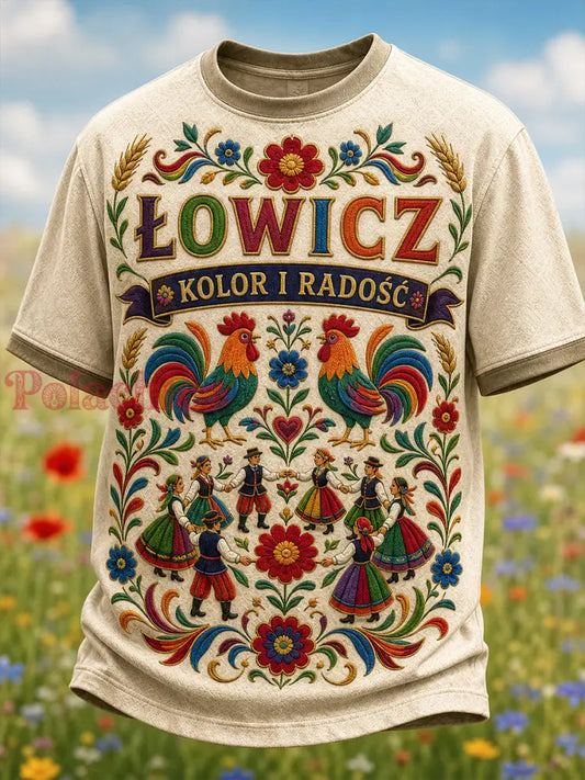 Casualowa koszulka z wiktoriańskim polskim nadrukiem artystycznym - A / S