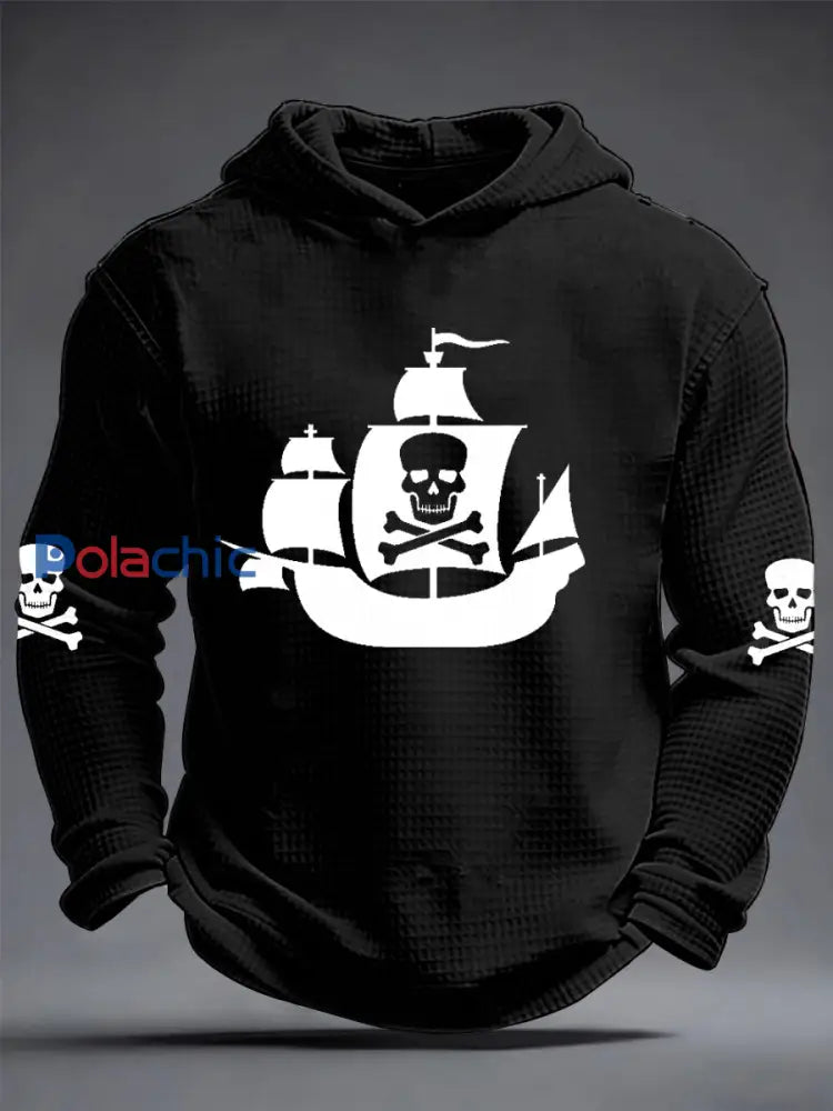 Chandail à capuchon Gasparilla Pirate Festival Waffle Homme Noir / S