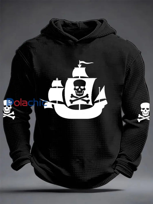 Chandail à capuchon Gasparilla Pirate Festival Waffle Homme Noir / S