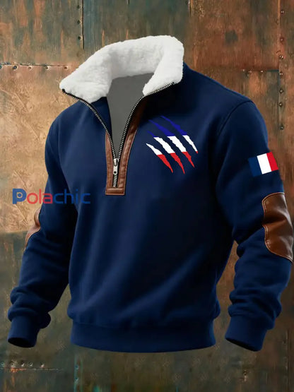 Chandail à capuchon Griffure Baggy Homme Bleu Marine / S