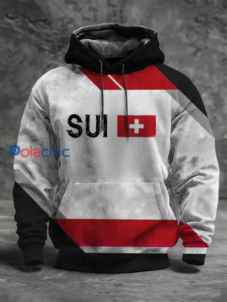 Chandail à capuchon Modern SUI Swiss Cross Color-Block Homme Multicolore / S