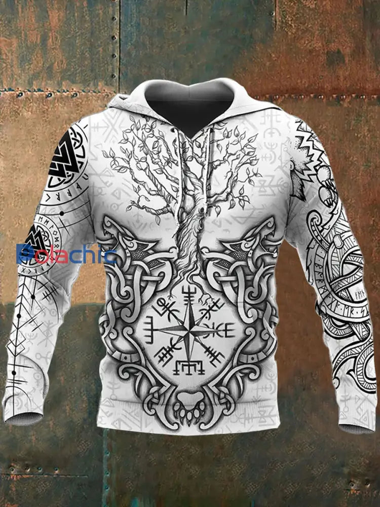 Chandail à capuchon Viking Homme Blanc / S