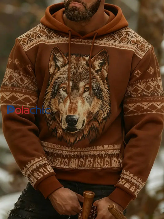Chandail à capuchon Viking Homme Marron / S