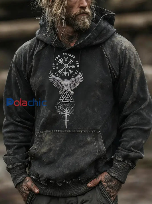 Chandail à capuchon Viking Homme Noir / S