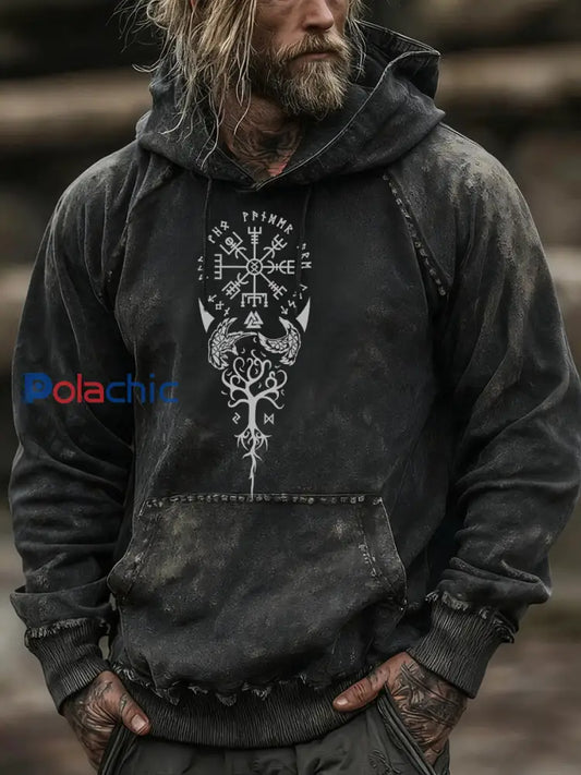 Chandail à capuchon Viking Homme Noir / S