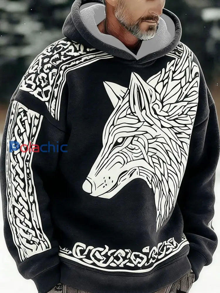 Chandail à capuchon Viking Homme Noir / S