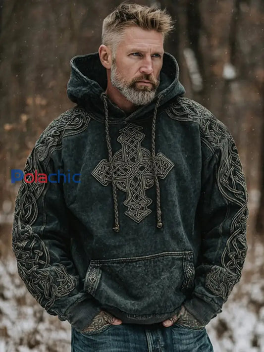 Chandail à capuchon Viking Homme Noir / S