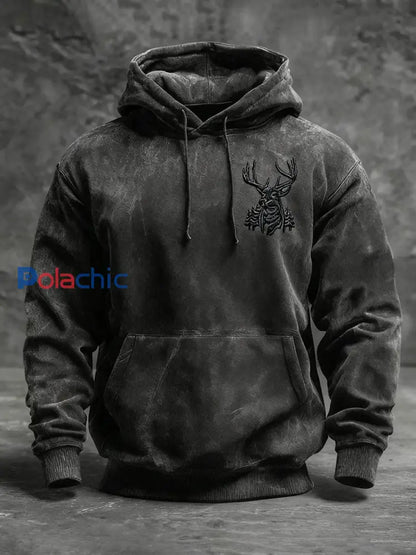 Chandail à capuchon Western Deer Homme Noir / S