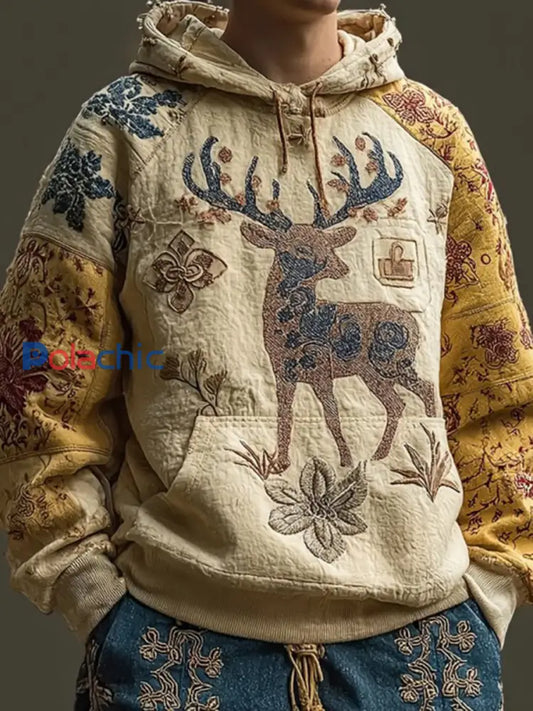 Chandail à capuchon Western Elk Homme comme image / S