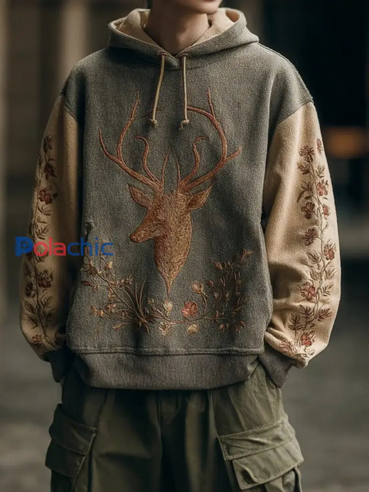 Chandail à capuchon Western Elk Homme comme image / S