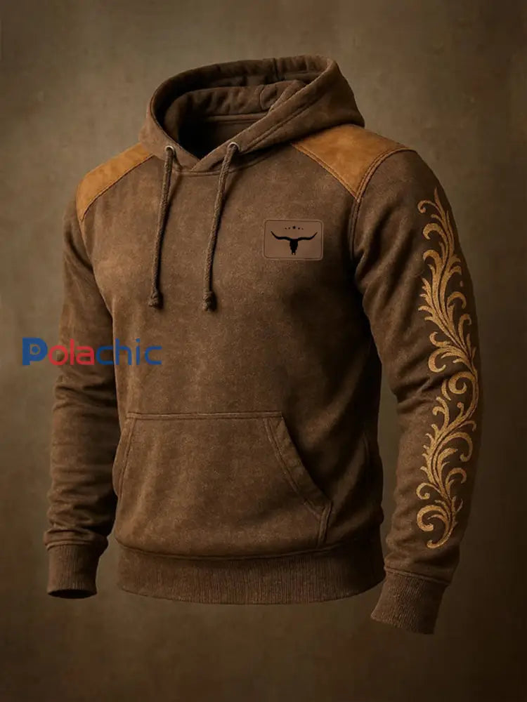 Chandail à capuchon Western Homme Marron / S