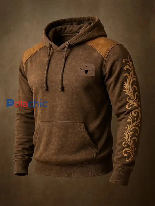 Chandail à capuchon Western Homme Marron / S