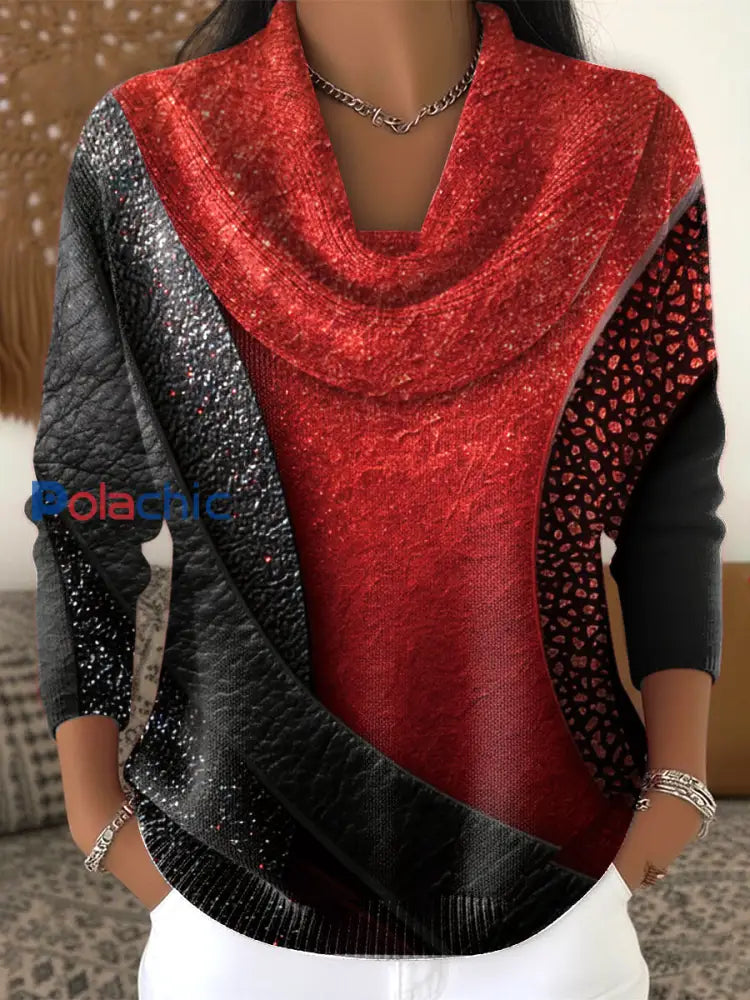 Chandail à imprimé texturé de Noël pour femmes Multicolore / S