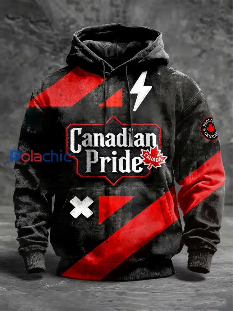 Chandail à motif patchwork Canada Pride Homme Noir / S