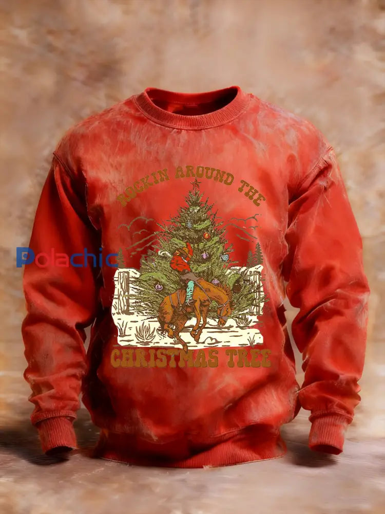 Chandail Western Christmas Homme Rouge / S