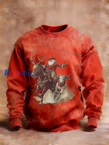 Chandail Western Christmas Homme Rouge / S