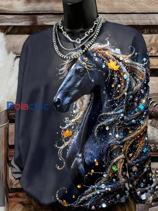 Chandail Western Horse Art Femme comme image / S