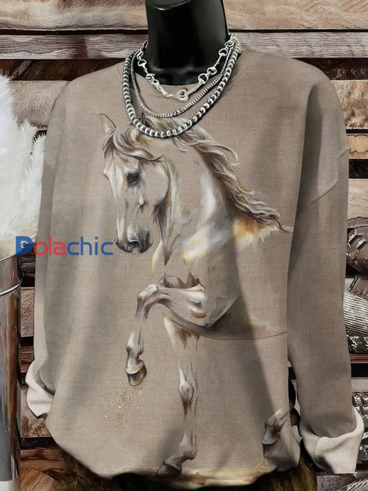 Chandail Western Horse Art Femme comme image / S