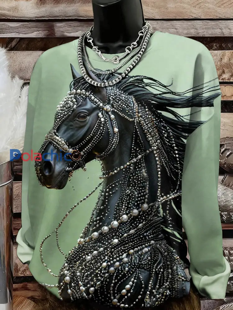 Chandail Western Horse Art Femme comme image / S
