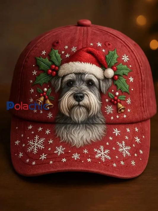 Chapeau d’art de chien de Noël Rouge / UN