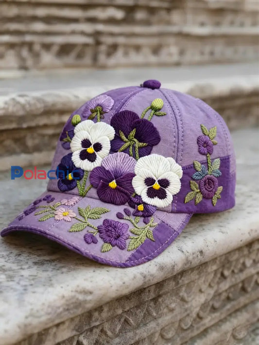 Chapeau de Pansy Décontracté Unisexe Dégradé Violet Violet / UN