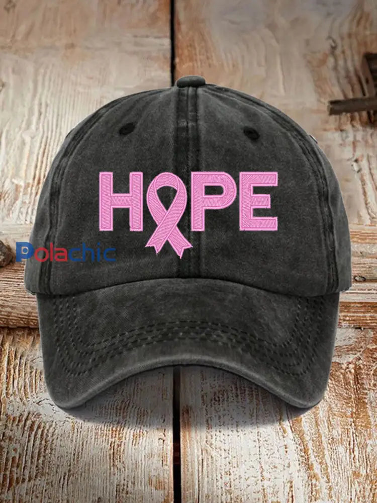 Chapeau de ruban de sensibilisation au cancer du sein pour femmes noir / JM