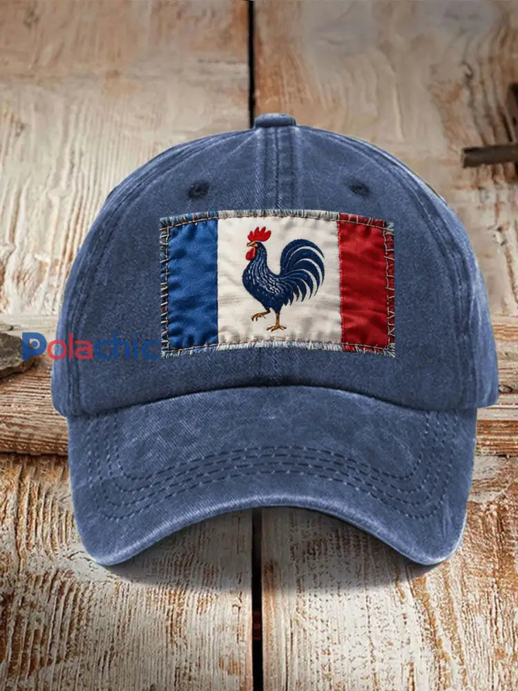 Chapeau Drapeau Français Le Coq Gaulois Unisexe Bleu Marine / ONE