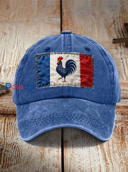 Chapeau Drapeau Français Le Coq Gaulois Unisexe Bleu / ONE
