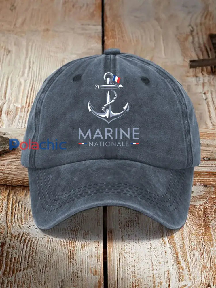 Chapeau imprimé Marine Nationale Unisexe Bleu Marine / JM