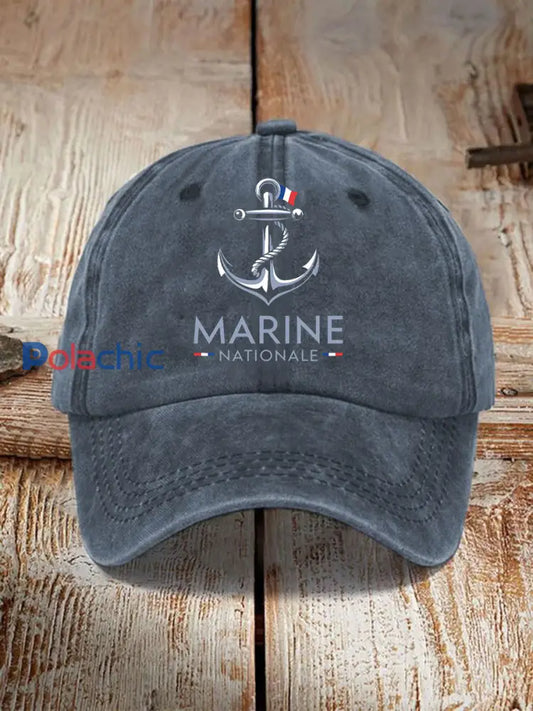 Chapeau imprimé Marine Nationale Unisexe Bleu Marine / JM