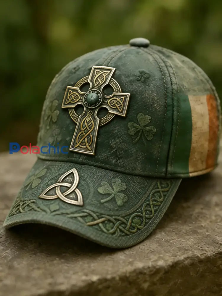 Chapeau unisexe St. Patrick’s Day Shamrock Art Print Vert / ONE