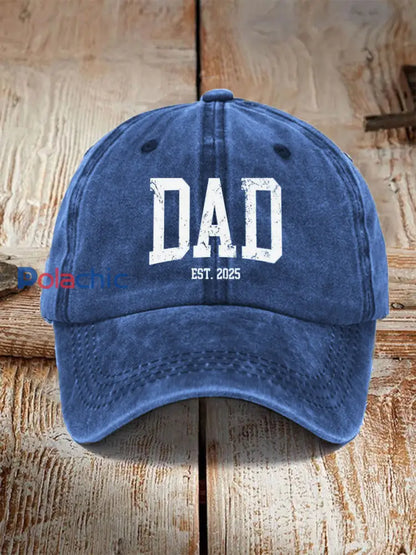 Chapeau vintage unisexe à imprimé inspiré de la fête des pères Bleu / JM