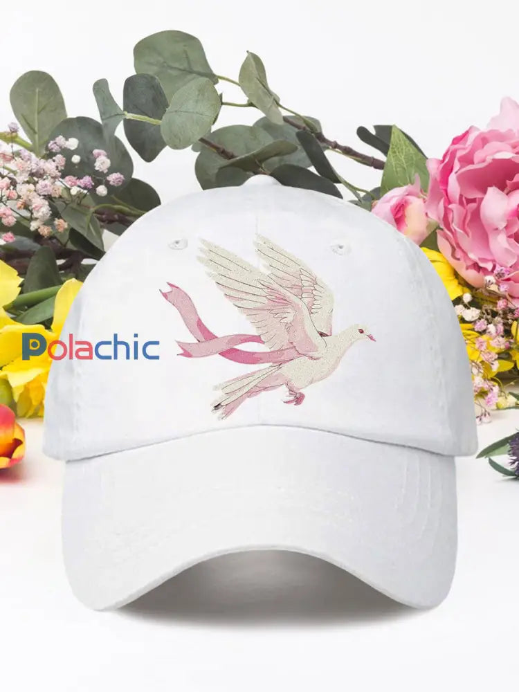 Chapeaux neutres de cancer du sein de pigeon rose Blanc / ONE