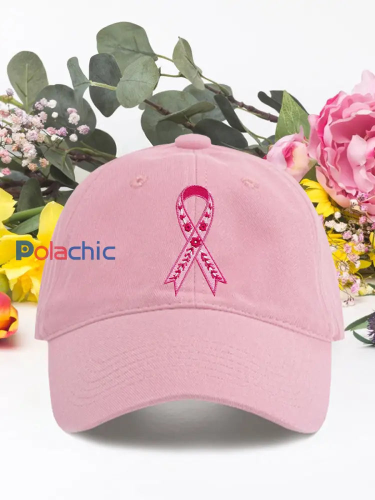 Chapeaux unisexes de ruban rose de cancer du sein Rose / ONE