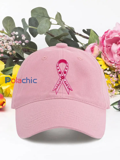 Chapeaux unisexes de ruban rose de cancer du sein Rose / ONE