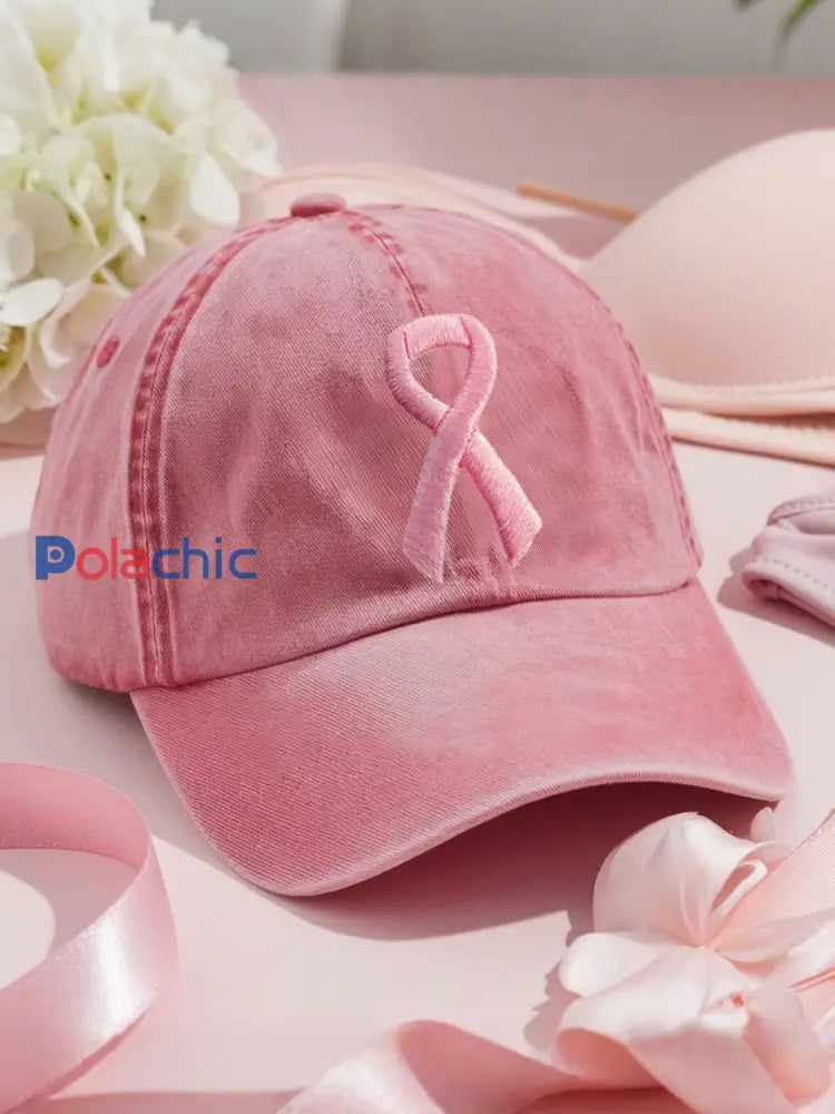 Chapeaux unisexes de ruban rose de conscience de cancer du sein Rose / ONE