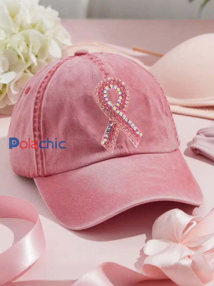 Chapeaux unisexes de ruban rose de conscience de cancer du sein Rose / ONE