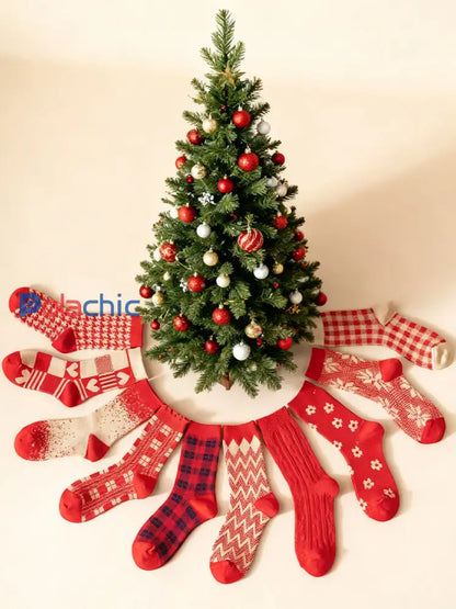 Chaussettes longues de Noël unisexe