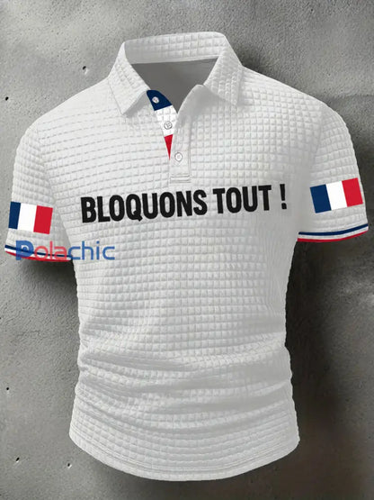 Chemise à imprimé Bloquons tout Homme Blanc / S