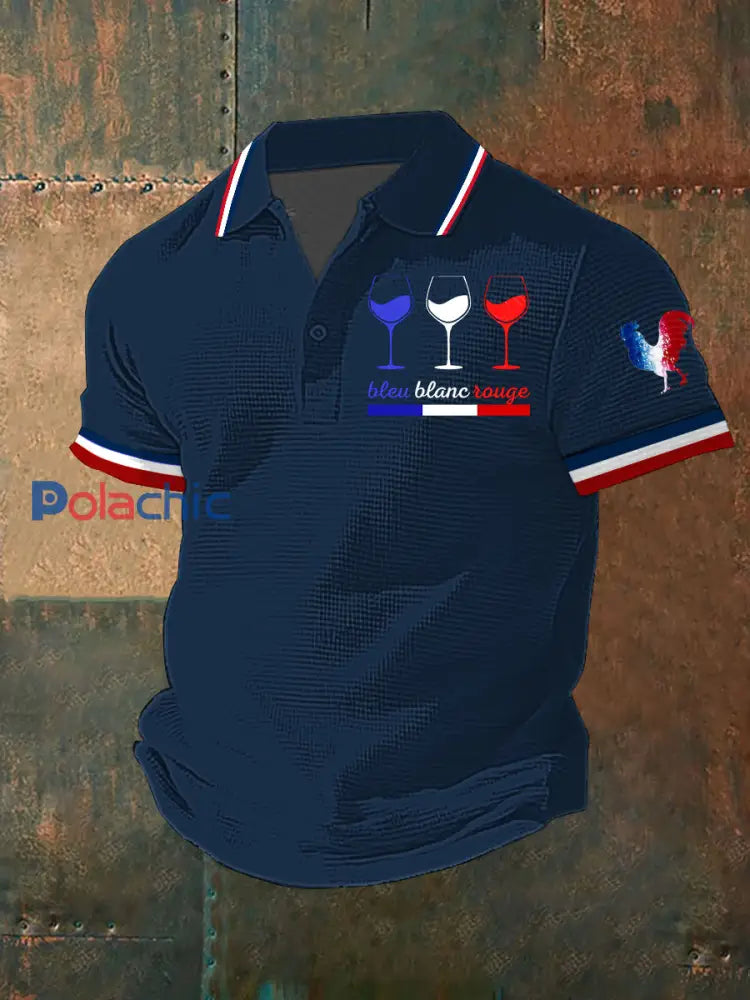 Chemise à manches courtes Bleu Blanc Rouge Homme Bleu Marine / S