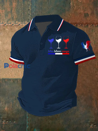 Chemise à manches courtes Bleu Blanc Rouge Homme Bleu Marine / S