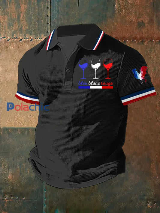 Chemise à manches courtes Bleu Blanc Rouge Homme Noir / S