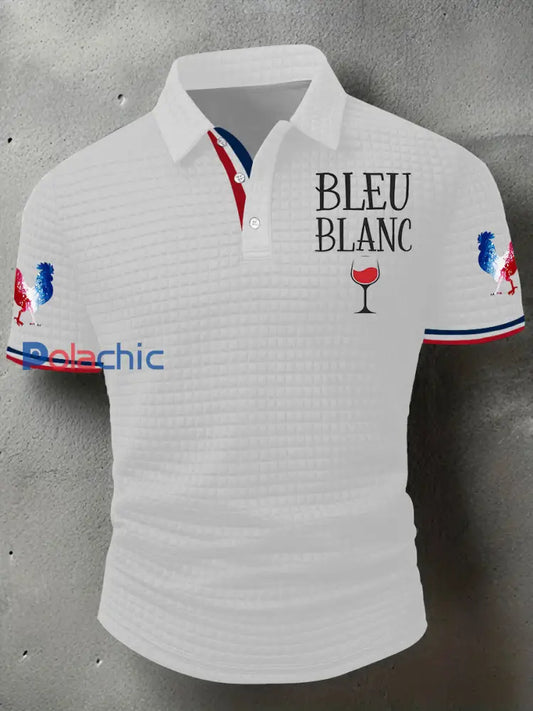 Chemise à manches courtes Bleu Blanc Rouge Homme Blanc / S