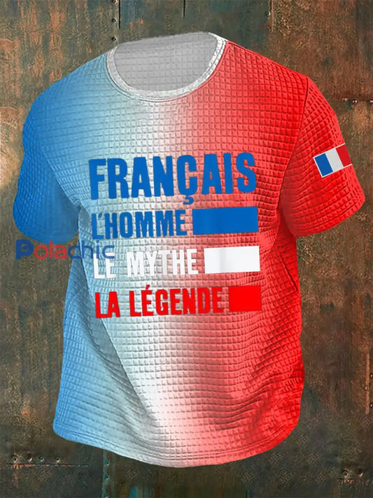 Chemise à manches courtes FRANÇAISE Print Waffle Homme comme image / S