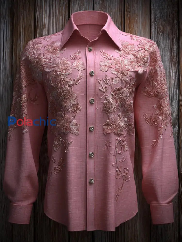 Chemise à manches courtes pour hommes Rose / S