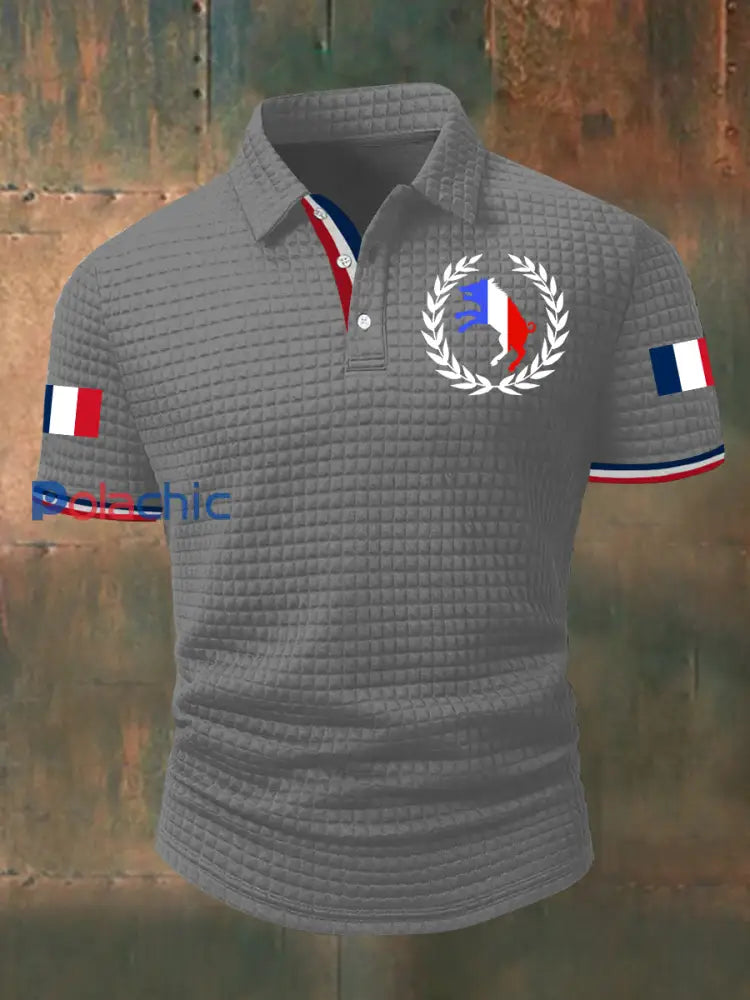 Chemise à manches courtes Sanglier Laurier Blanc Sur Homme Gris / S
