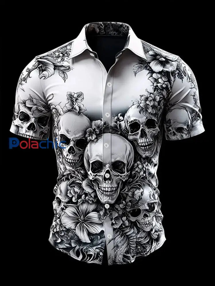 Chemise à manches courtes Vintage Skull Homme comme image / S