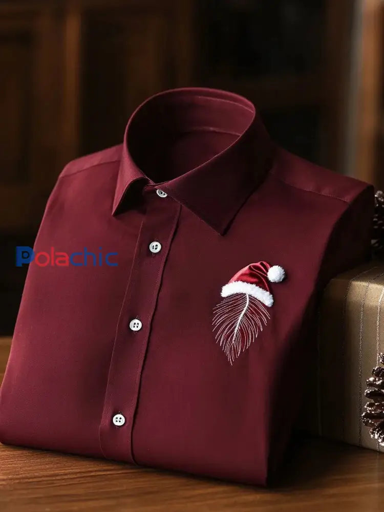 Chemise à manches longues Business Retro Christmas Art Print pour hommes A / S