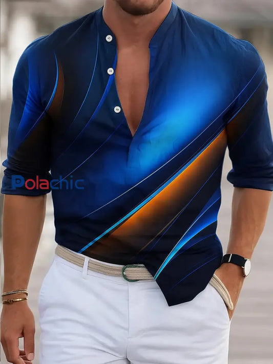 Chemise à manches longues décontractée de style affaires de vacances rétro pour hommes A / S